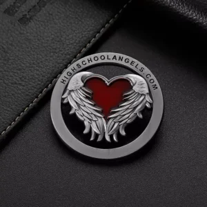 3D Wings With Love Enamel Antique Silver Hollow Emblem Pin