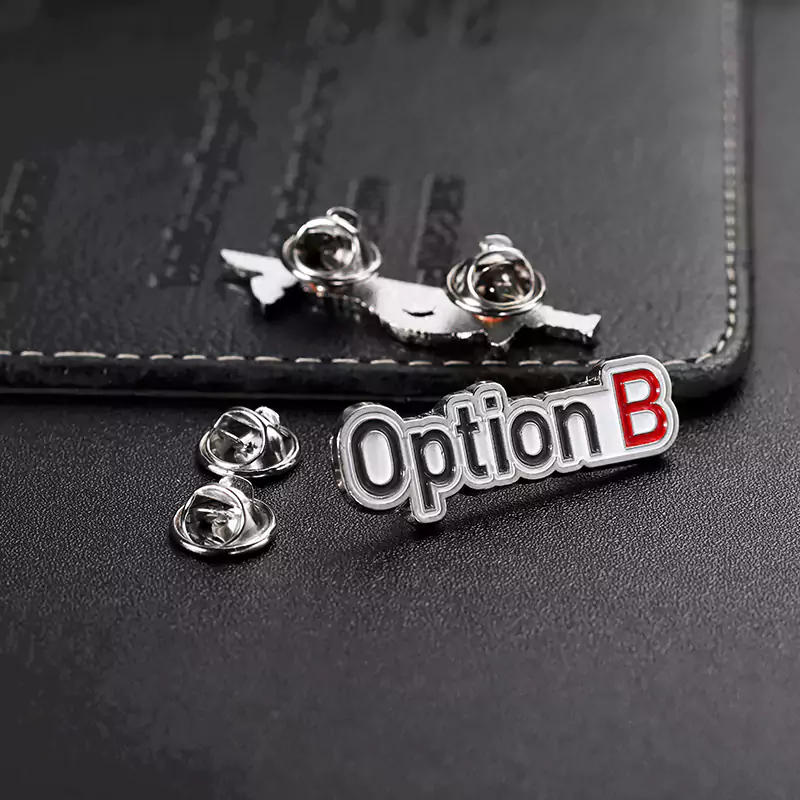 Option B Pure Letter Enamel Logo Badge Lapel Pins