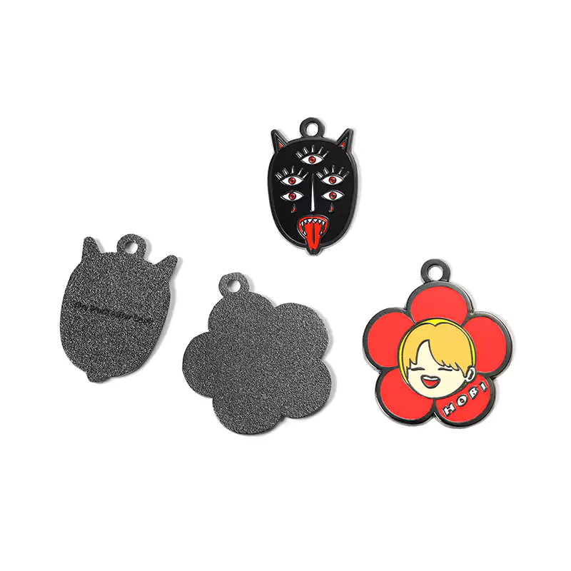 Hard Enamel Ghost Face And Flower Combination Pendant/Charm
