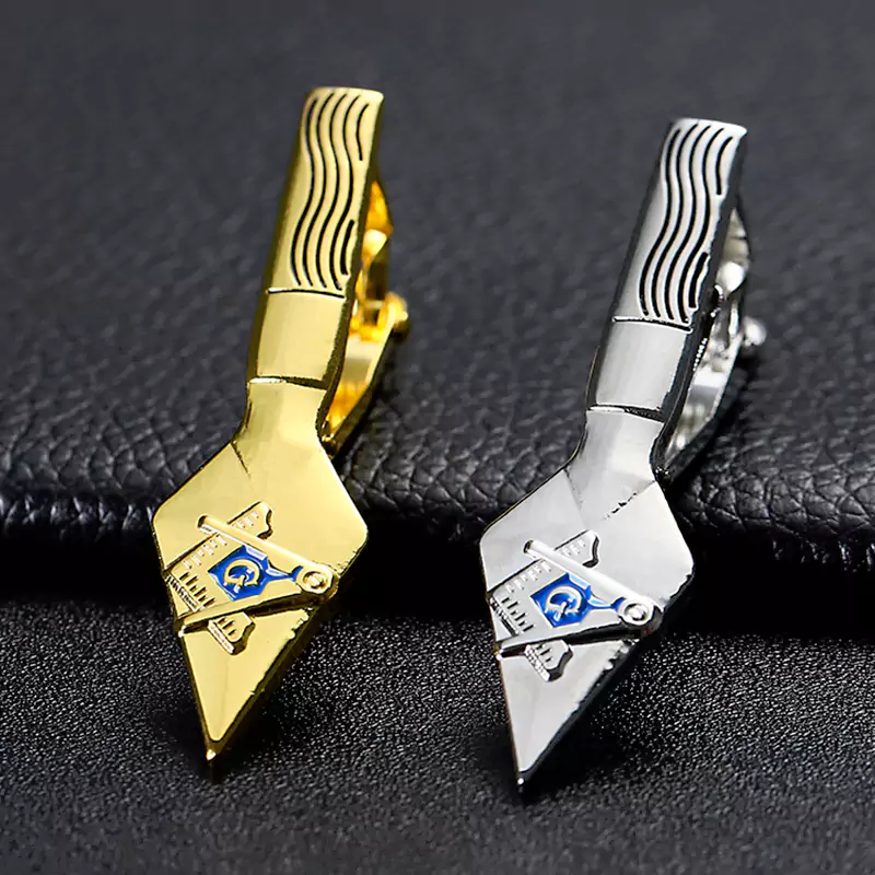 5081 6 - Soft Enamel Gold Silver Double Color Arrow Shape Tie Clip With Logo