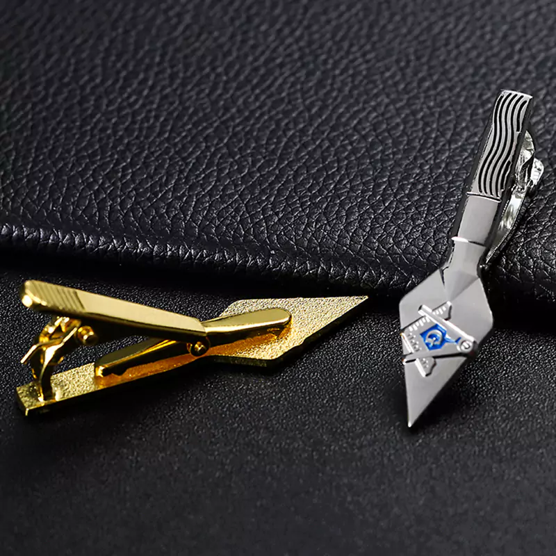 5081 7 - Soft Enamel Gold Silver Double Color Arrow Shape Tie Clip With Logo