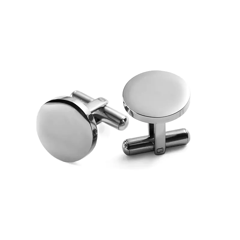 5086 2 custom enamel cufflinks - 5086-Silver Blank Advanced Minimalist Design Cufflinks