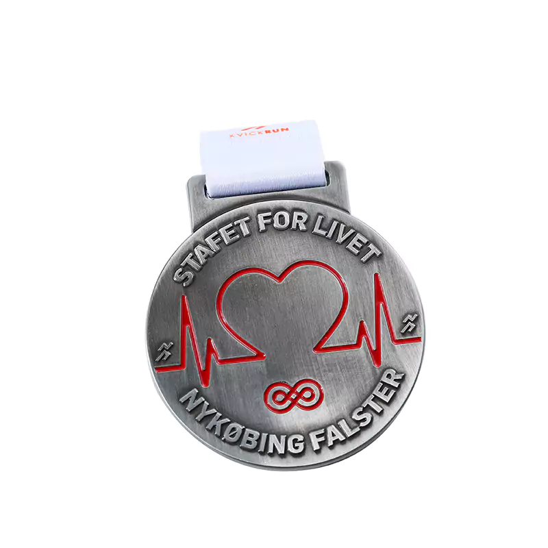 1011 4 STAFET FOR LIVET Marathon Medal - 1601 - Black And White Face Devil Enamel Rubber Buckle Badge Pin
